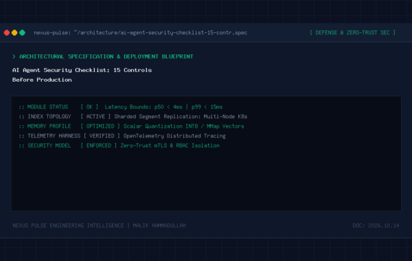 AI Agent Security Checklist: 15 Controls Before Production